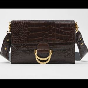 Zara Animal Embossed Leather Crossbody bag. NWT